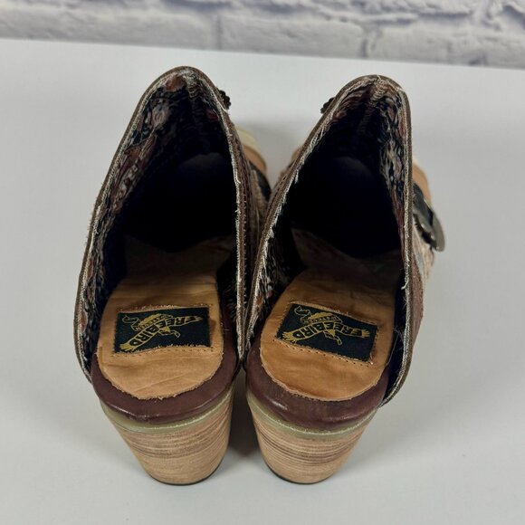 Freebird by Steven FB-BUDHA Heeled Sandals Size 6 Boho Patchwork Western Mule - Picture 9 of 16